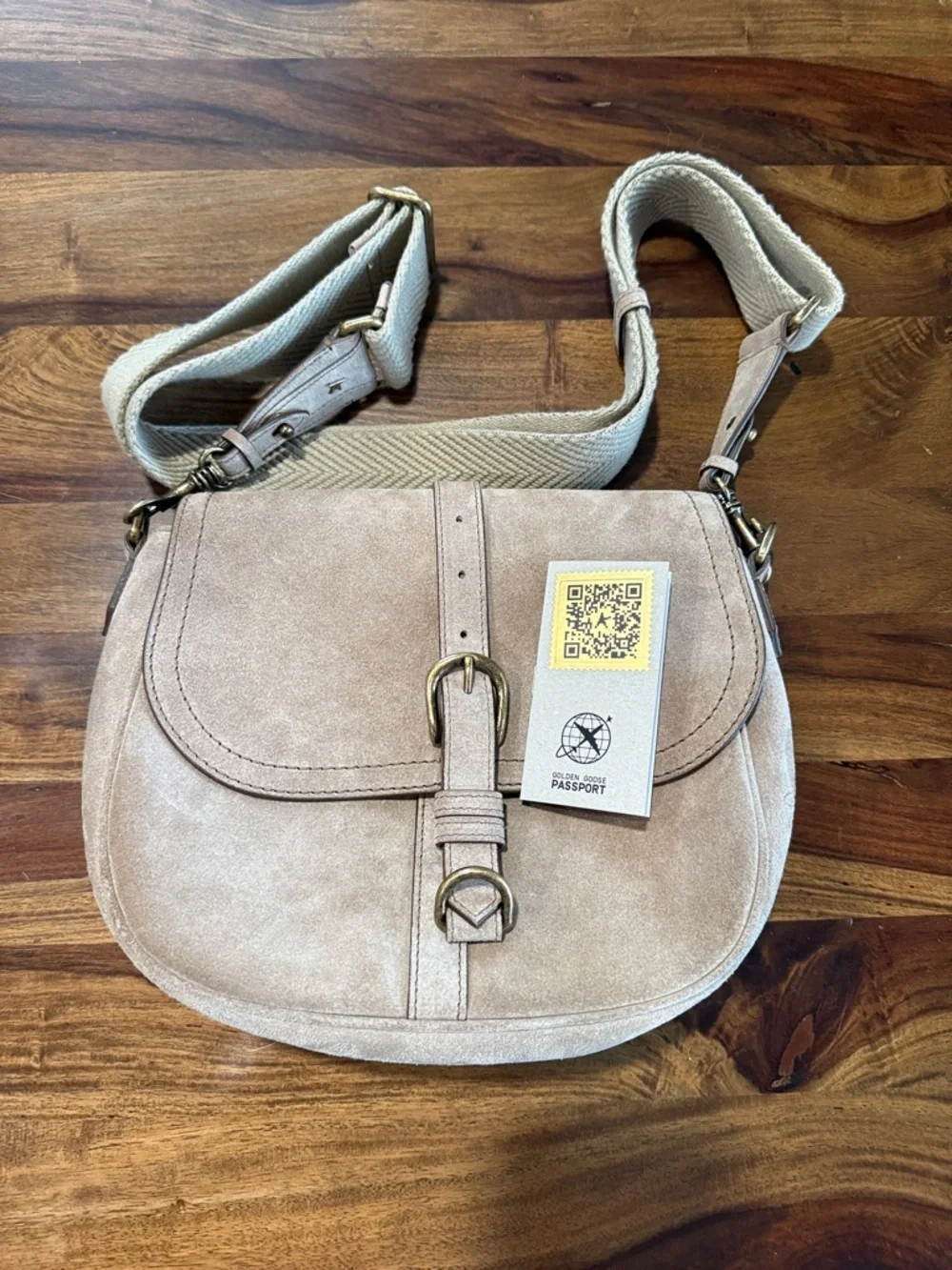 Golden Goose Suede Leather Crossbody Purse